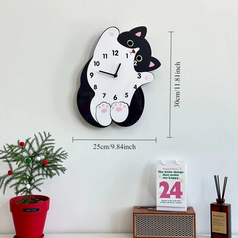 PEEKABOO KITTY SWING CLOCK