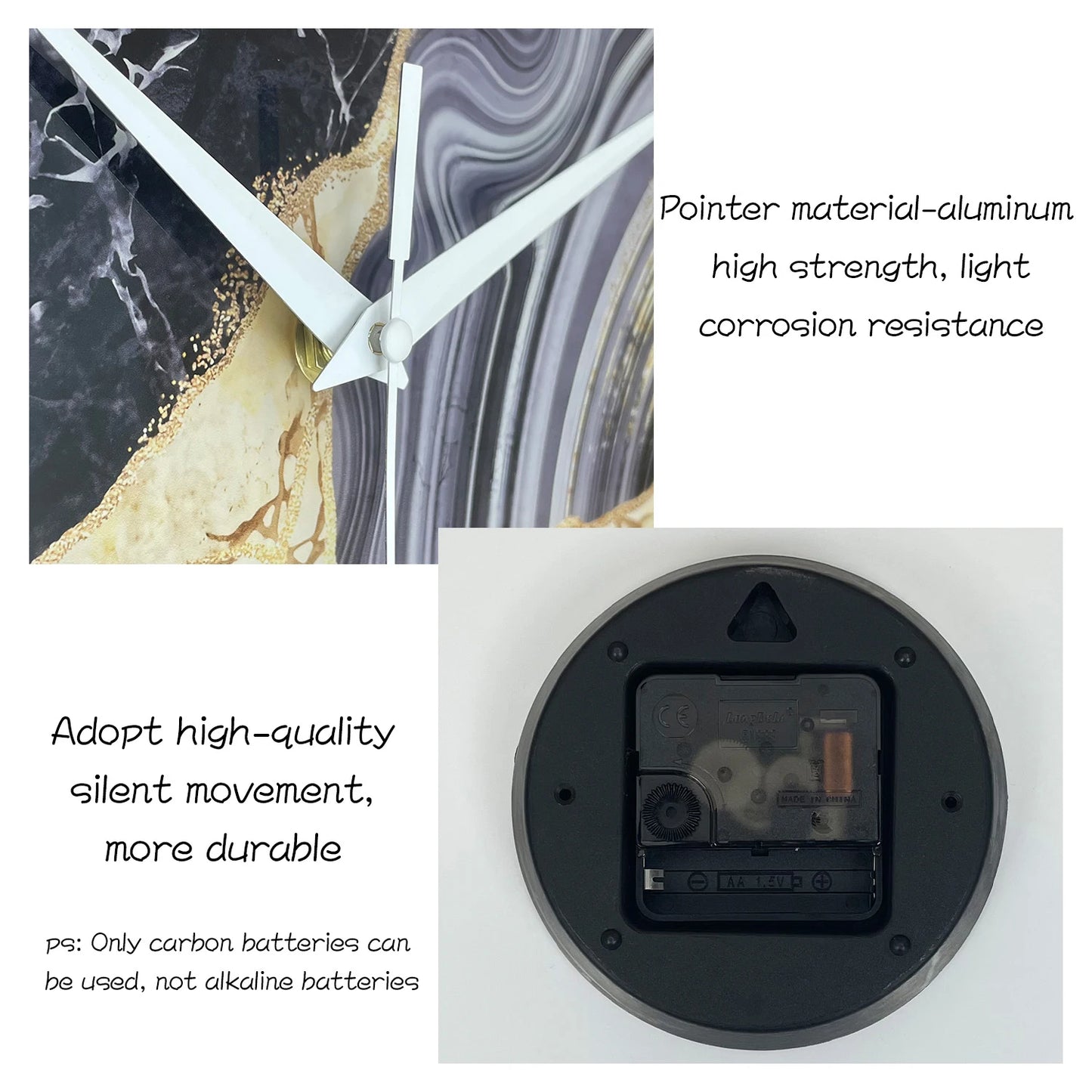 OBSIDIAN MARBLE CLOCK