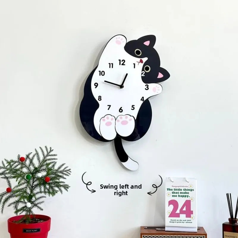 PEEKABOO KITTY SWING CLOCK