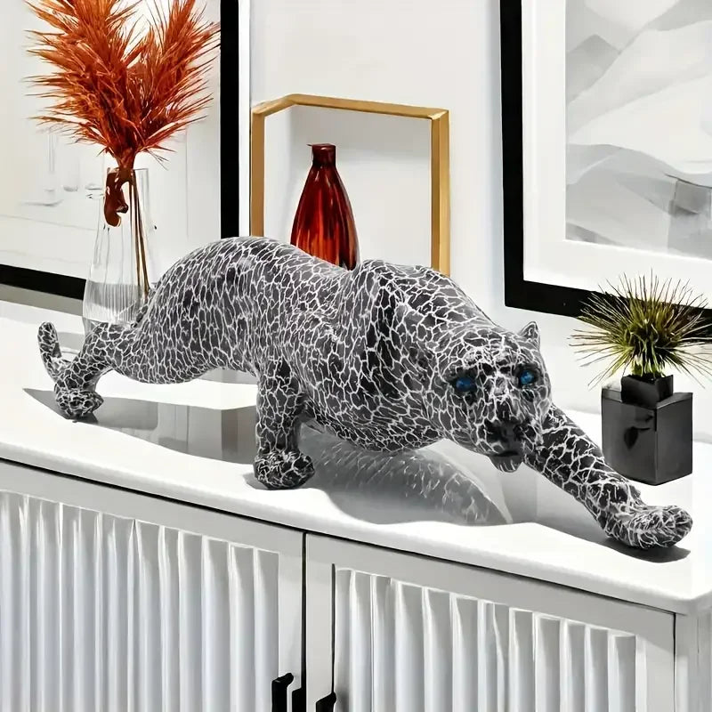 OBSIDIAN PANTHER SCULPTURE
