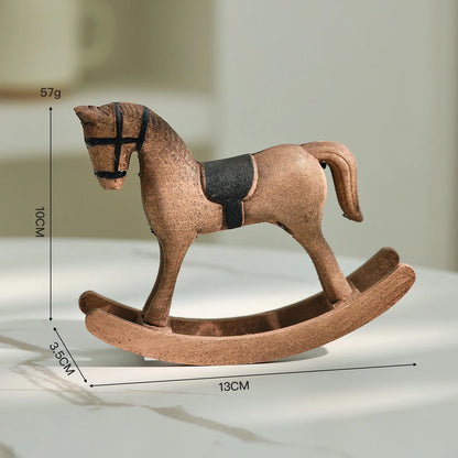 NOSTALGIC ROCKING HORSE FIGURINE