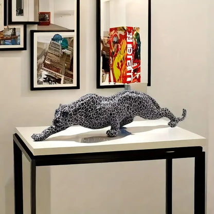 OBSIDIAN PANTHER SCULPTURE