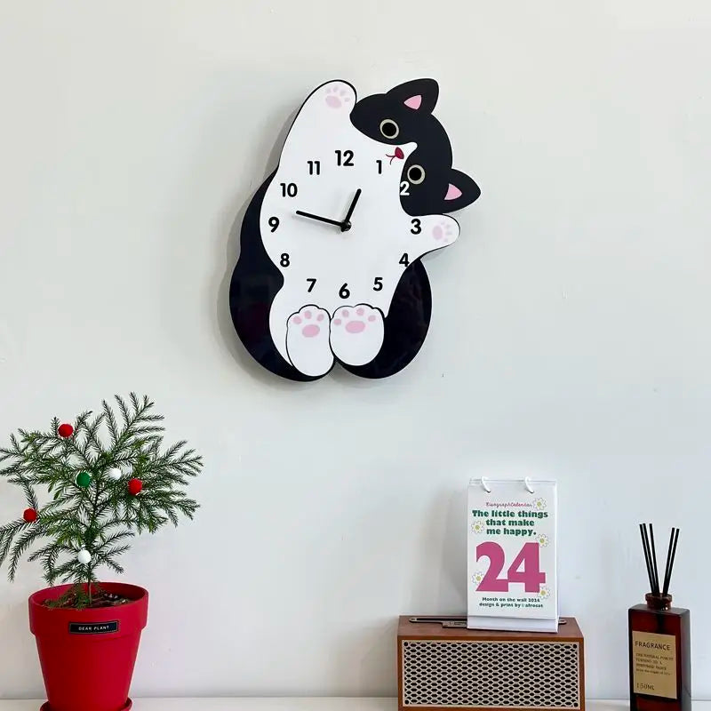 PEEKABOO KITTY SWING CLOCK