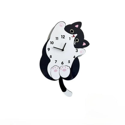 PEEKABOO KITTY SWING CLOCK