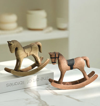 NOSTALGIC ROCKING HORSE FIGURINE