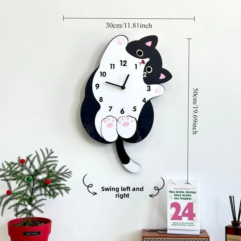 PEEKABOO KITTY SWING CLOCK