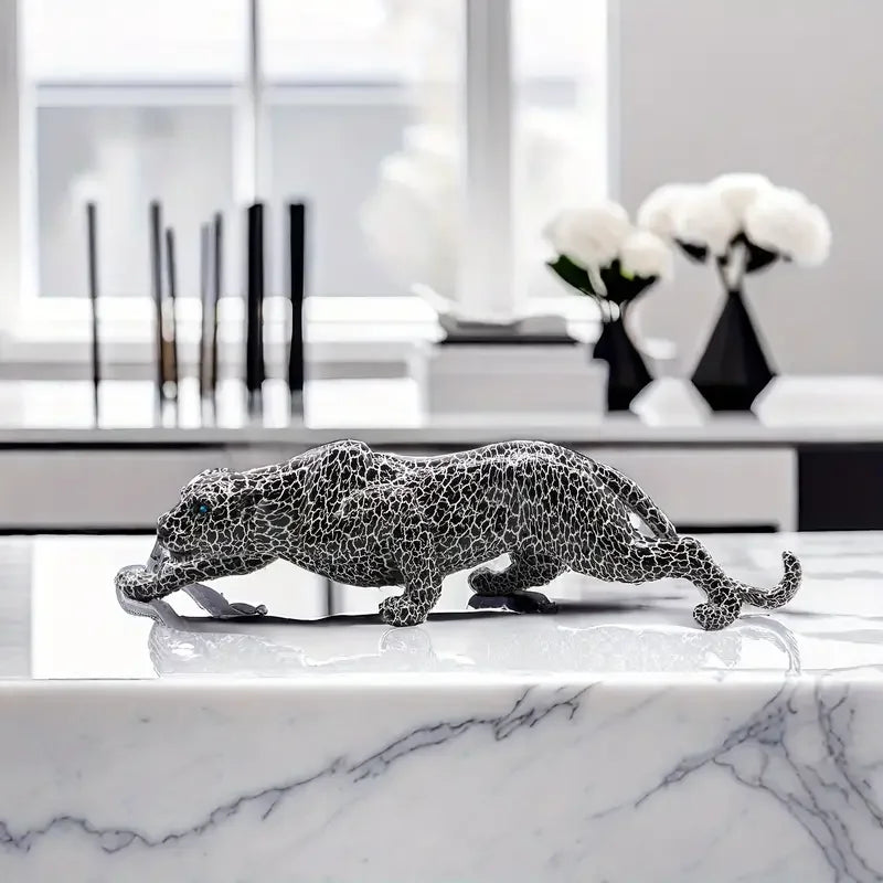 OBSIDIAN PANTHER SCULPTURE