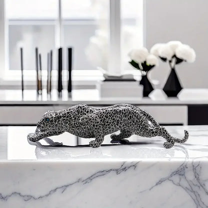 OBSIDIAN PANTHER SCULPTURE