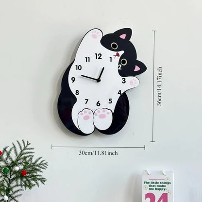 PEEKABOO KITTY SWING CLOCK