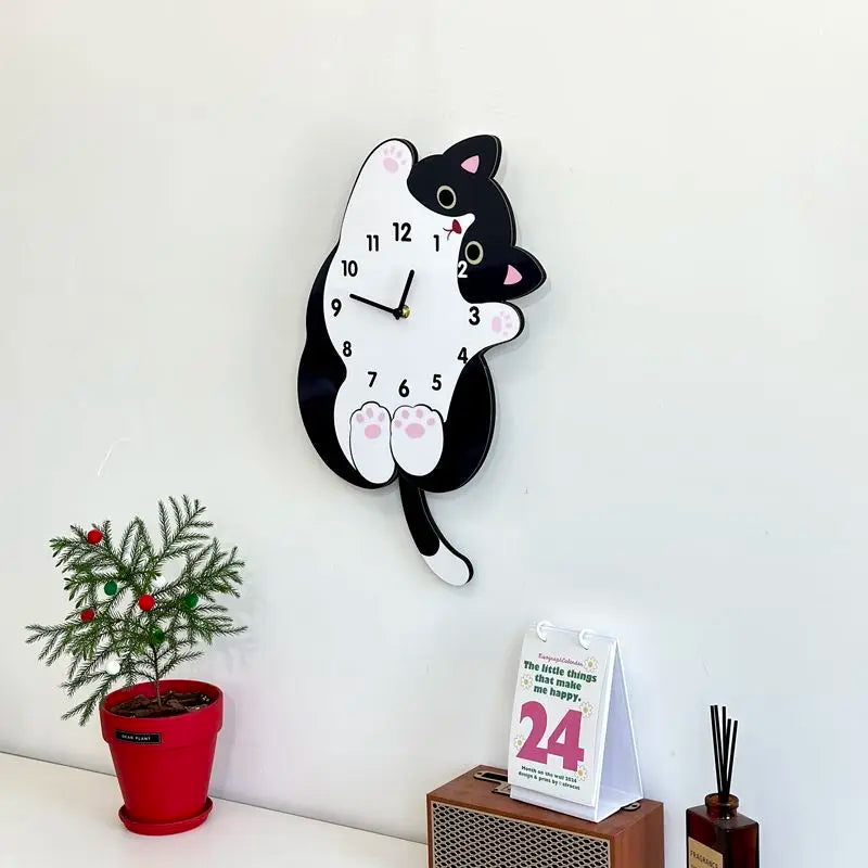 PEEKABOO KITTY SWING CLOCK
