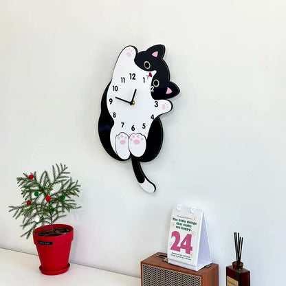 PEEKABOO KITTY SWING CLOCK