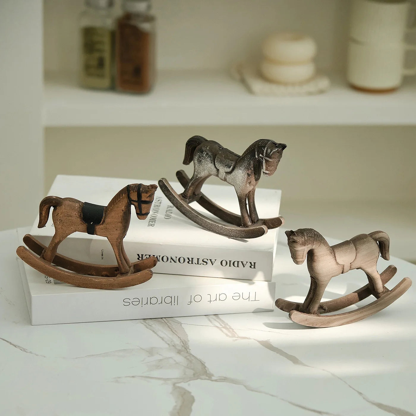 NOSTALGIC ROCKING HORSE FIGURINE