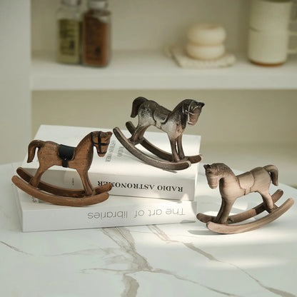 NOSTALGIC ROCKING HORSE FIGURINE