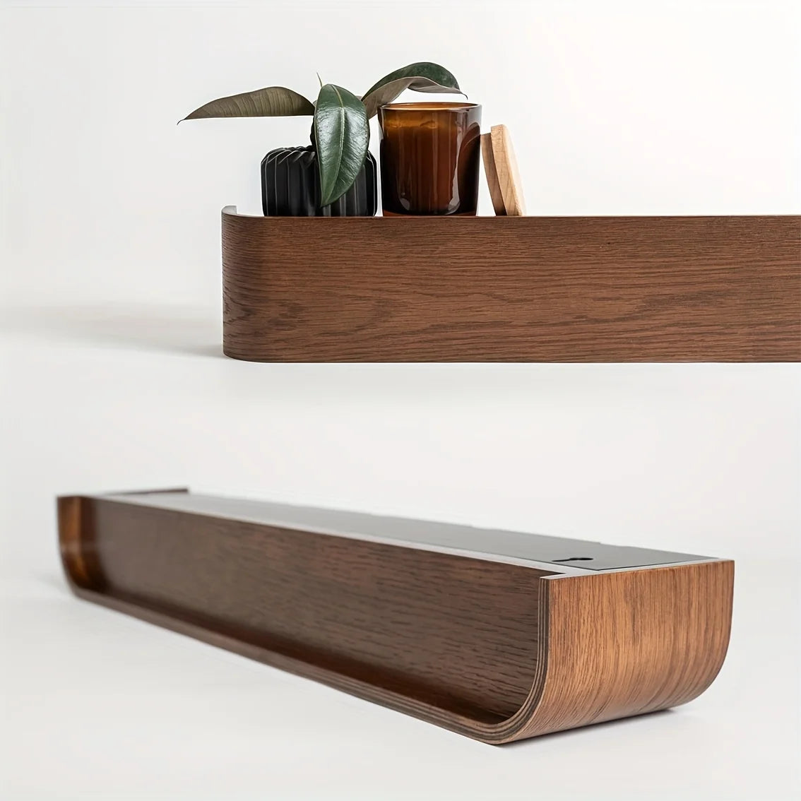 WALNUT FLOW FLOATING SHELF