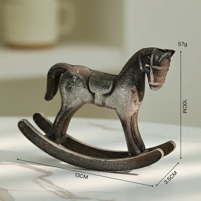 NOSTALGIC ROCKING HORSE FIGURINE