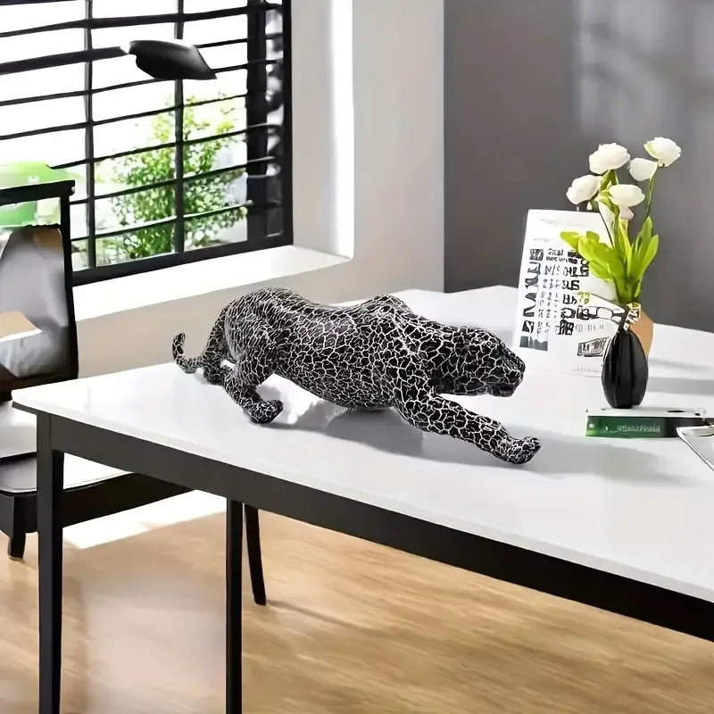 OBSIDIAN PANTHER SCULPTURE