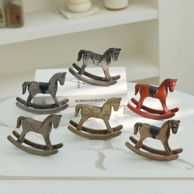NOSTALGIC ROCKING HORSE FIGURINE