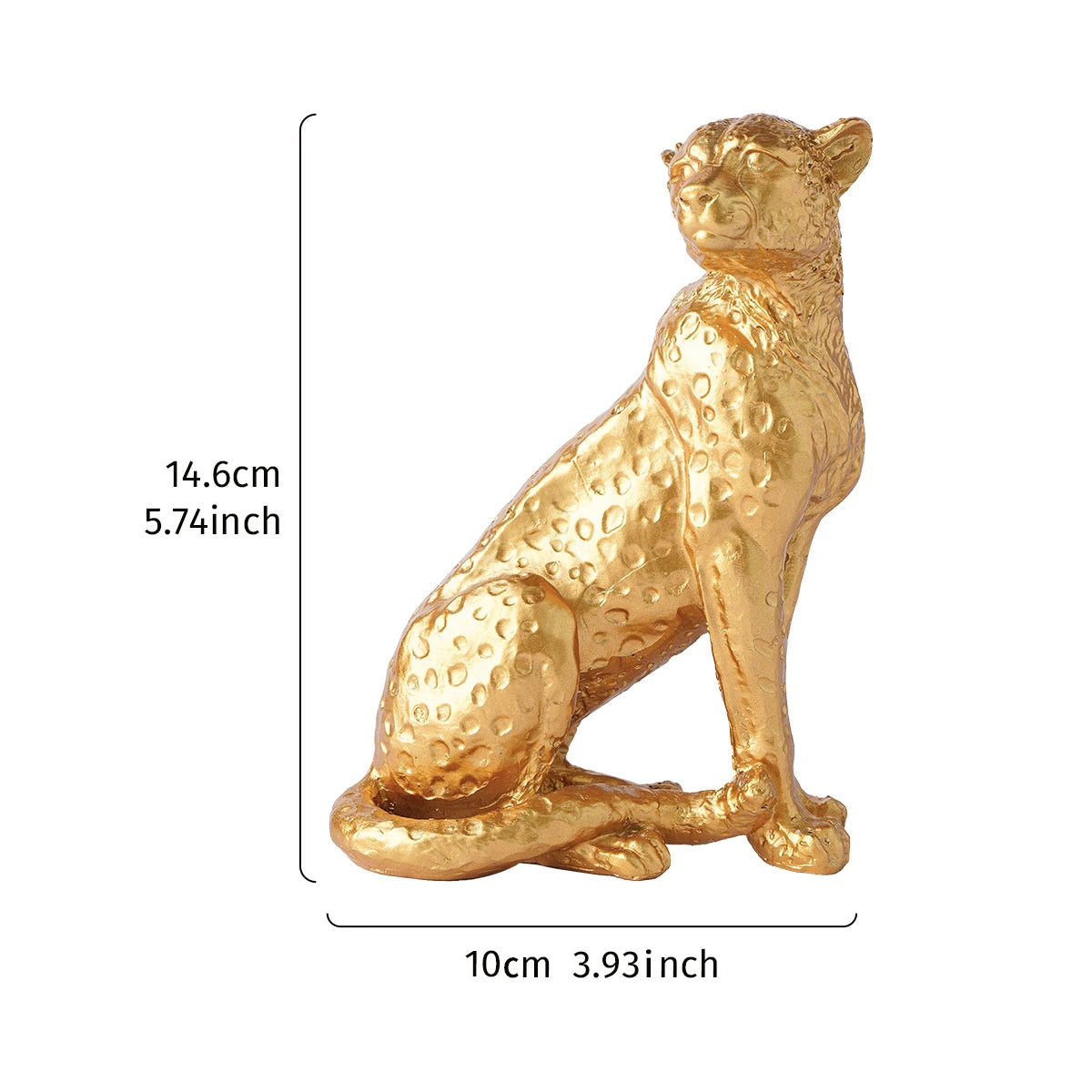 GOLDEN MAJESTY LEOPARD SCULPTURE