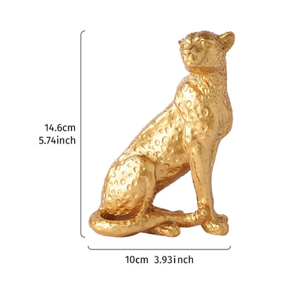 GOLDEN MAJESTY LEOPARD SCULPTURE