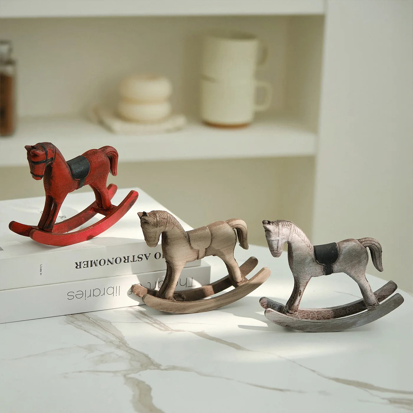 NOSTALGIC ROCKING HORSE FIGURINE