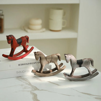 NOSTALGIC ROCKING HORSE FIGURINE
