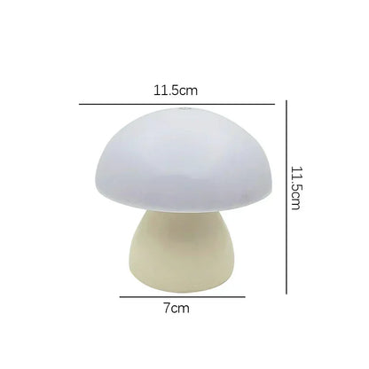 Mushroom-shaped lamp with dimensions labeled on a white background